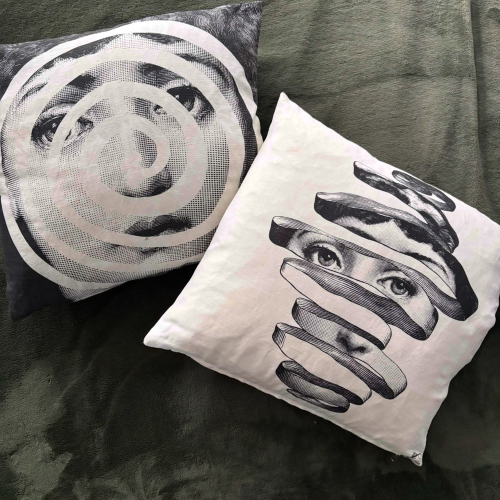 Fornasetti Monochrome Artistic Pillow - Picture 3 of 4